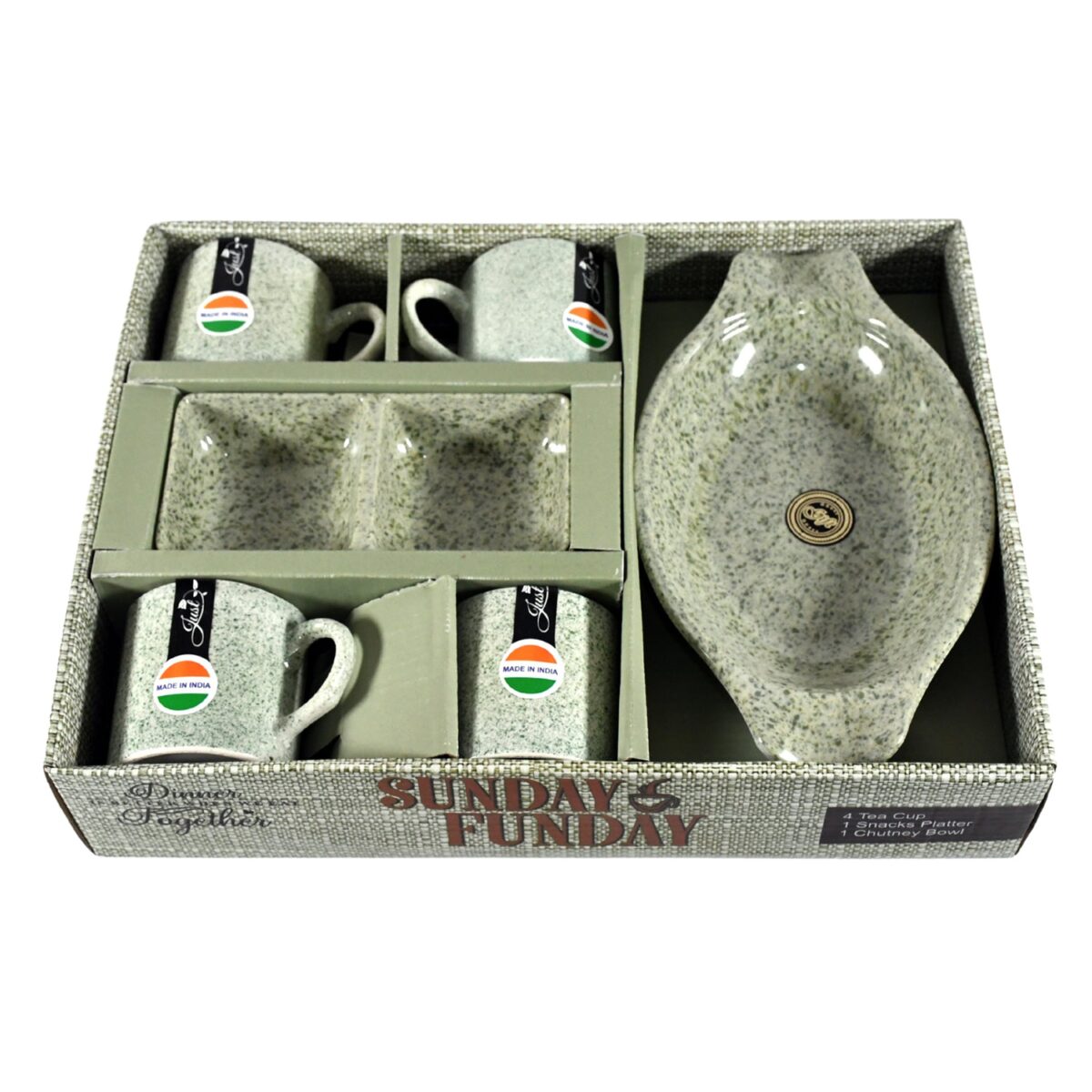 Sunday Funday 6-Piece Tea Set â€“ Platter & Dual Bowl - Image 4