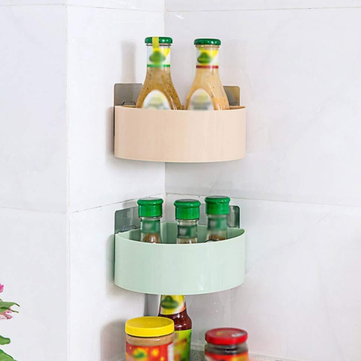 Plastic Multipurpose Kitchen Bathroom Shelf Wall Holder Storage Rack (Loose Pack) - Image 7