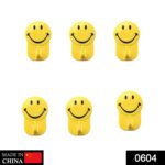 Plastic Self-Adhesive Smiley Face Hooks, 1 Kg Load Capacity (6pcs) - Image 2