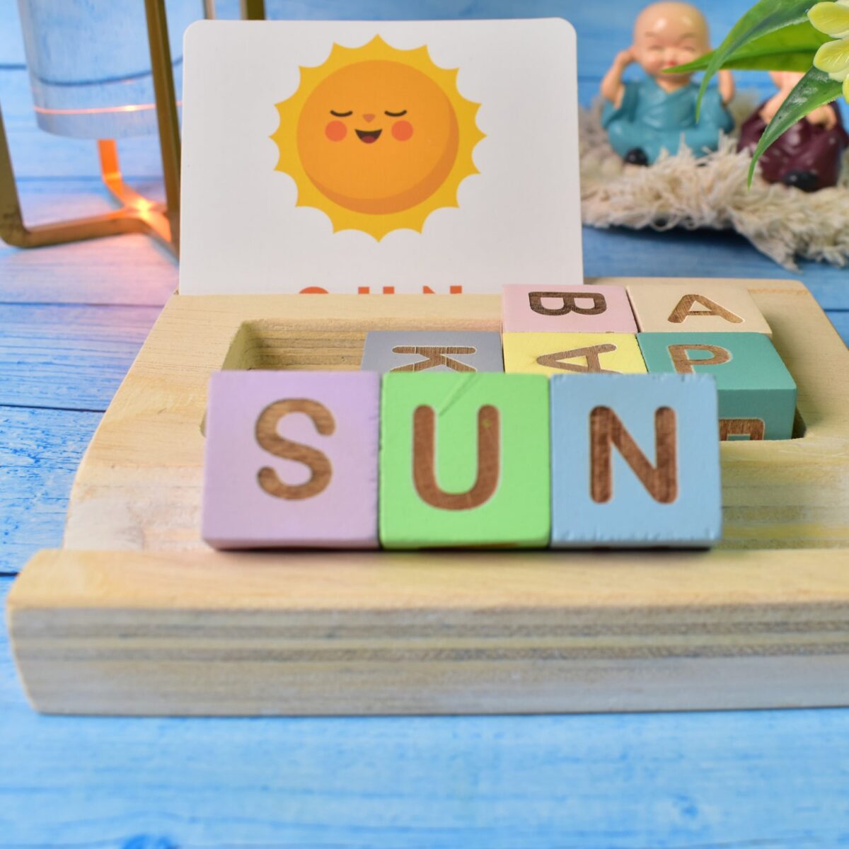 Alphabet Puzzle Spelling & Reading Words (26 Flash Cards & 8 WoodenBlock) - Image 7