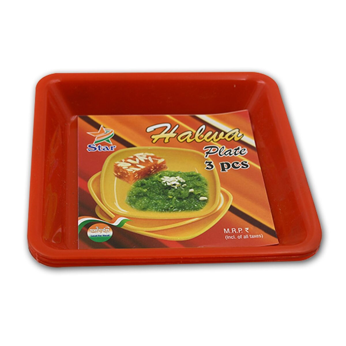 Square Plastic Halwa Dinner Plate Snacks / Breakfast, Restaurant Serving Trays Home School Coffee Hotel Kitchen Office (3 Pcs Set) - Image 4