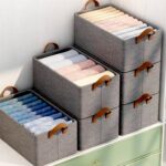 FOLDABLE STORAGE BOX HANDLES, COTTON AND LINEN STORAGE BINS AND BASKETS ORGANIZER FOR NURSERY, CLOSET, BEDROOM, HOME (45 Cm) - Image 6