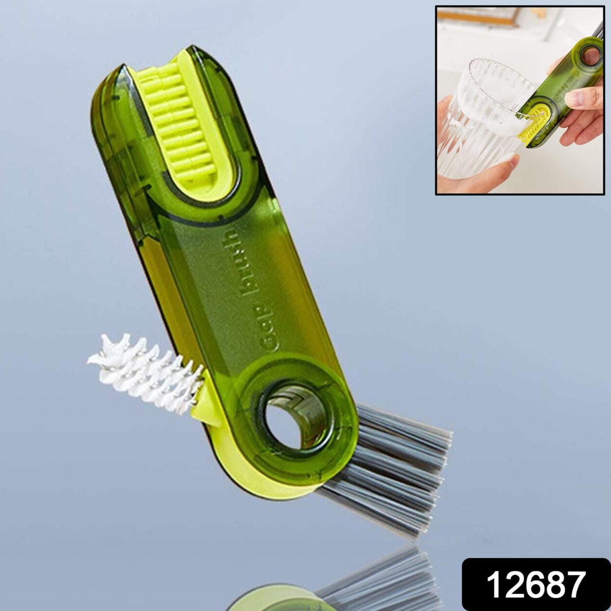 3-in-1 Multifunctional Bottle & Cup Cleaning Brush Ã¢â‚¬â€œ Lid & Cover Scrubber for Kitchen (1 Pc) - Image 2
