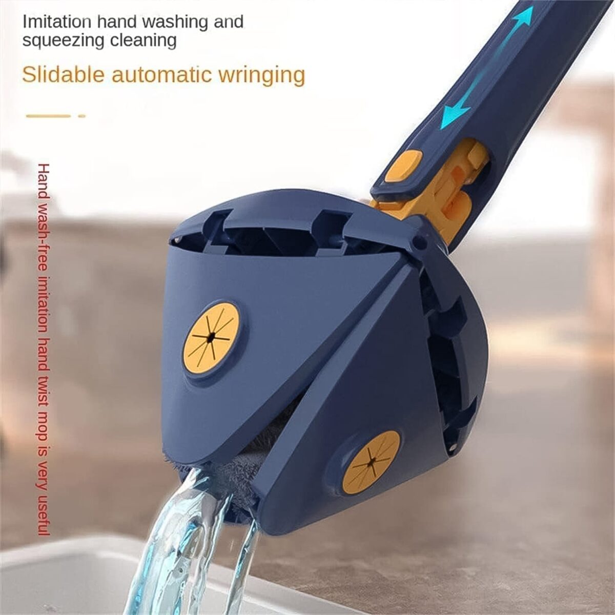 360Ã‚Â° Rotatable Mop Triangle Mop with Long Handle (1 Pc / 113 Cm) - Image 3