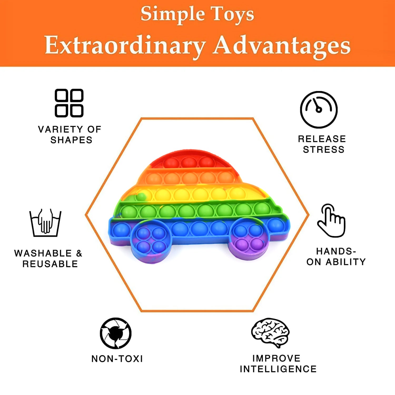 06_19f32747-f597-4dc4-bcd2-768dd47c2831.jpg Fidget Toy Push  Bubble Fidget Sensory Toy for Kids and Adults Fidget per Stress Reliever Sensory Fidget pers (Butterfly & Car Shape / 1 Pc) - Image 7