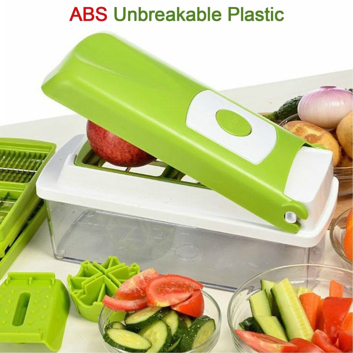 Plastic 13-in-1 Manual Vegetable Grater,Chipser and Slicer - Image 6
