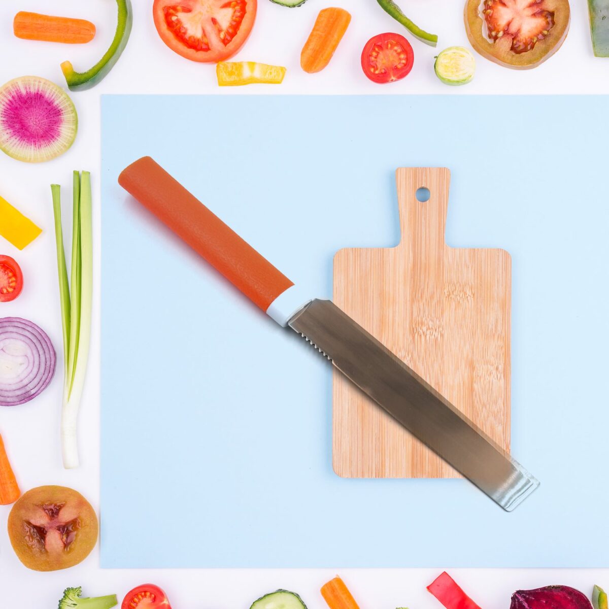 Stainless Steel Knife For Kitchen Use, Knife Set, Knife & Non-Slip Handle With Blade Cover Knife - Image 1
