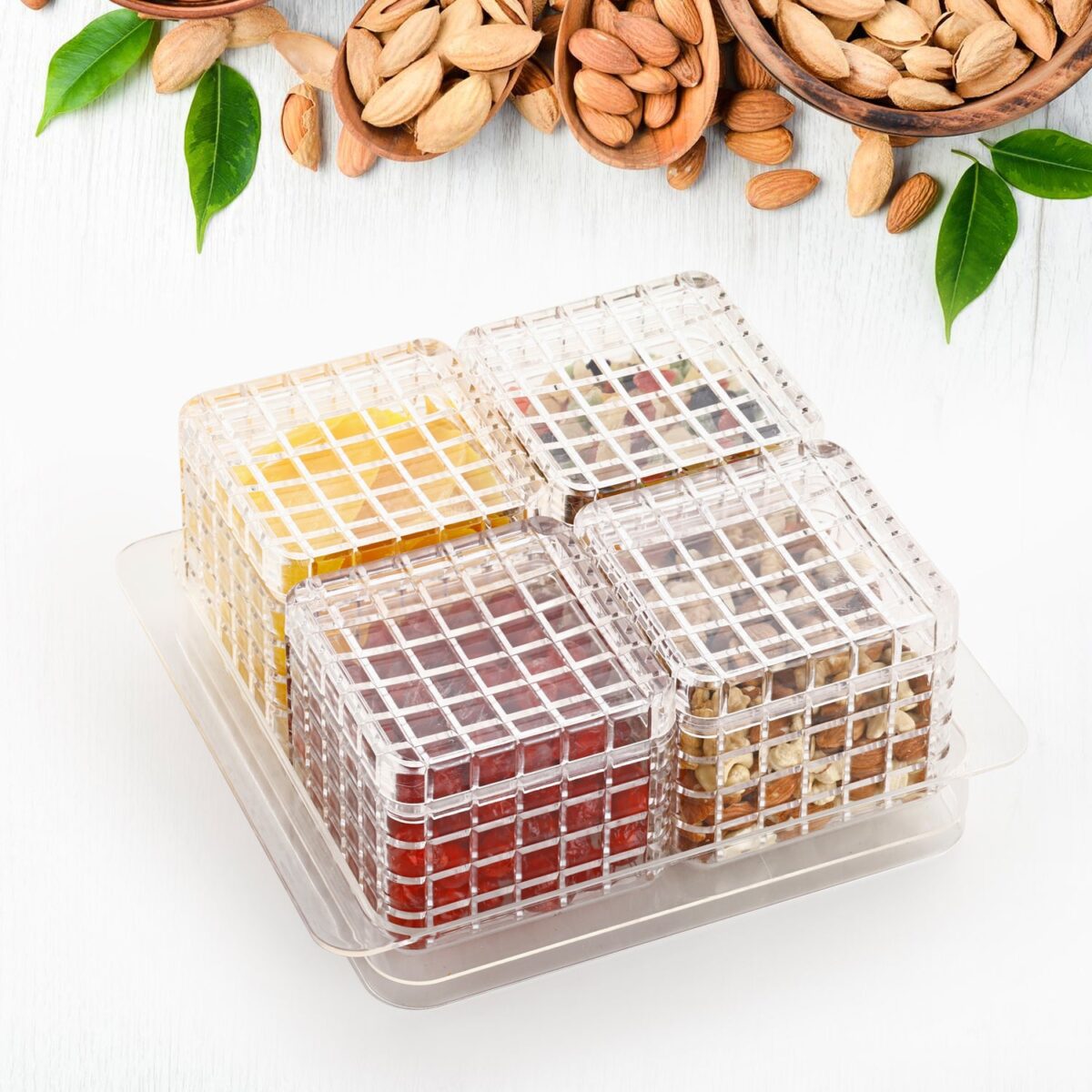 Ganesh Multipurpose Gift Set, Dry fruit (4 Pcs Set / With Tray) - Image 6