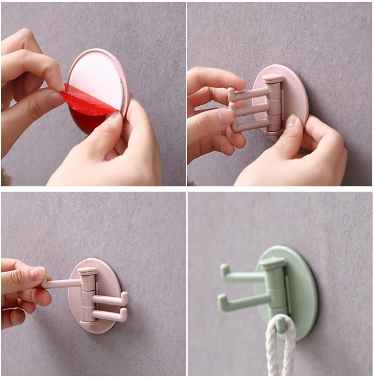 180Ã‚Â° Rotating Punch-Free 3-Hook Sticky Hook Ã¢â‚¬â€œ 1 Pc - Image 8