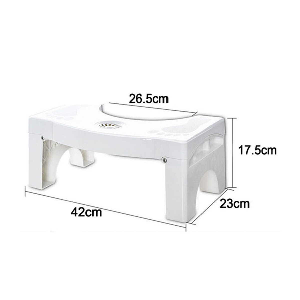 Plastic Non-Slip Folding Toilet Squat Stool - White Color - Image 5