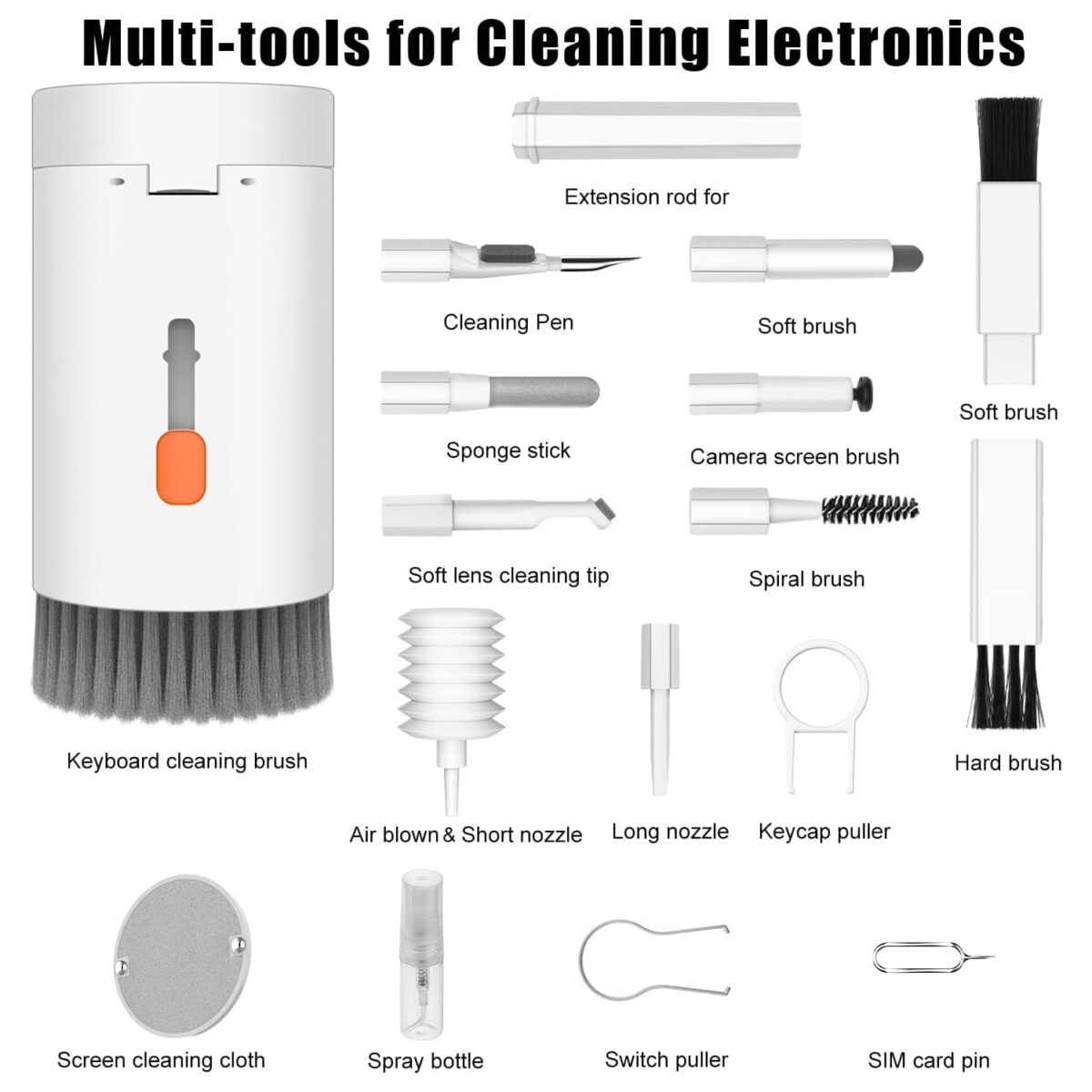 20-in-1 Keyboard Cleaner Kit Ã¢â‚¬â€œ Electronic Cleaning Brush, Spray & Tools for Laptop, Phone, Camera & More - Image 9