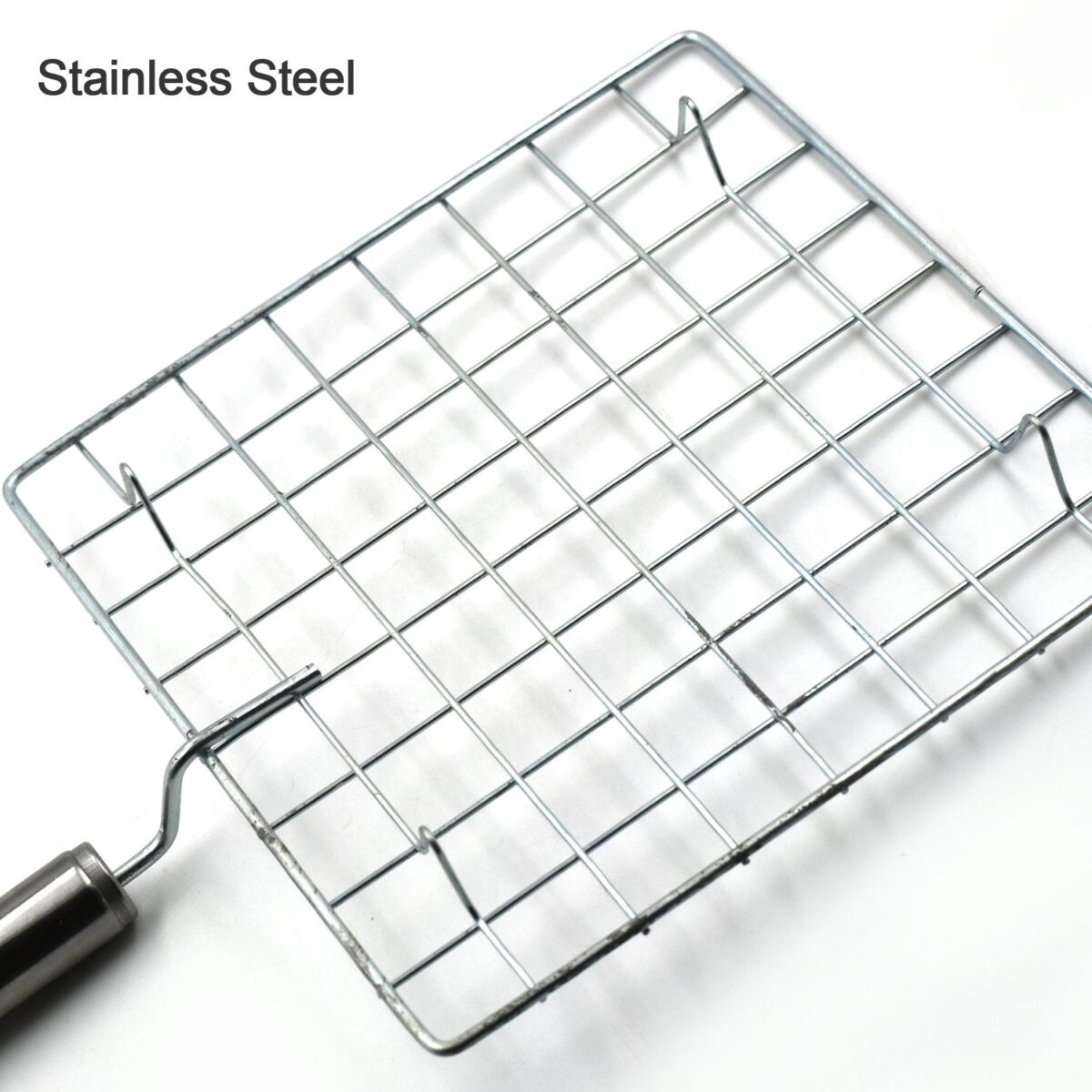 Square Stainless Steel Barbecue Grill with Steel Handle - Image 7