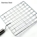 Square Stainless Steel Barbecue Grill with Steel Handle - Image 7