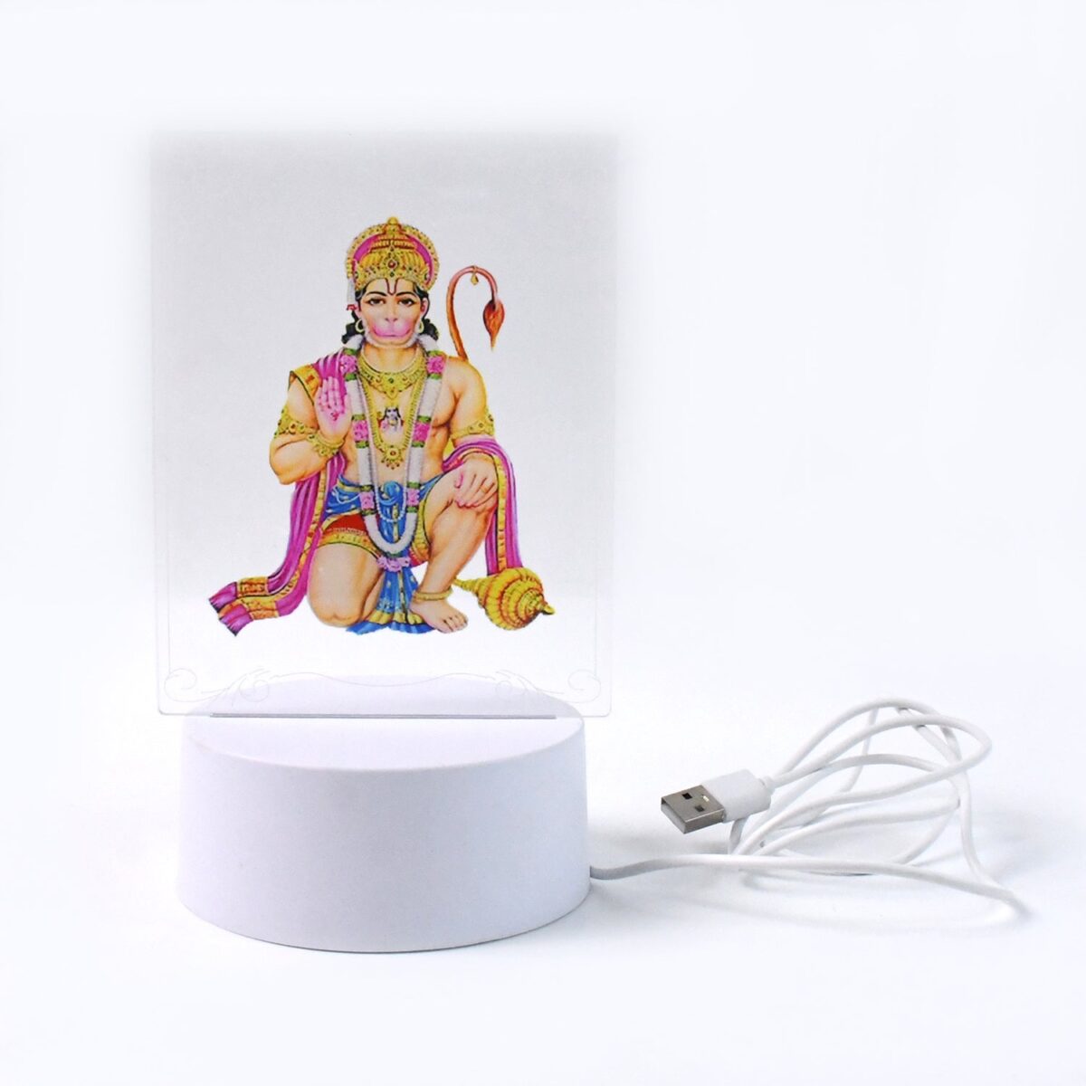 Beautiful 3D Lord Hanuman Frame with soft white light (1 Pc) - Image 5