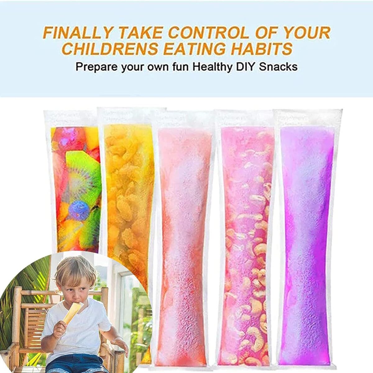 DIY Manual Popsicle Maker Ã¢â‚¬â€œ Reusable Ice Cream Mold (Approx 20 Pcs Packing Bag) - Image 9