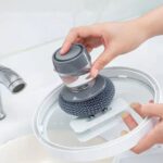 Soap Dispensing Dish Brush (1 Pc): Palm Brush, Kitchen Cleaning - Image 4