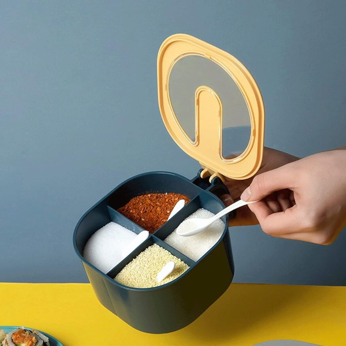 Fancy 4-Section Masala Box for Kitchen Storage (Spice Container) - Image 1