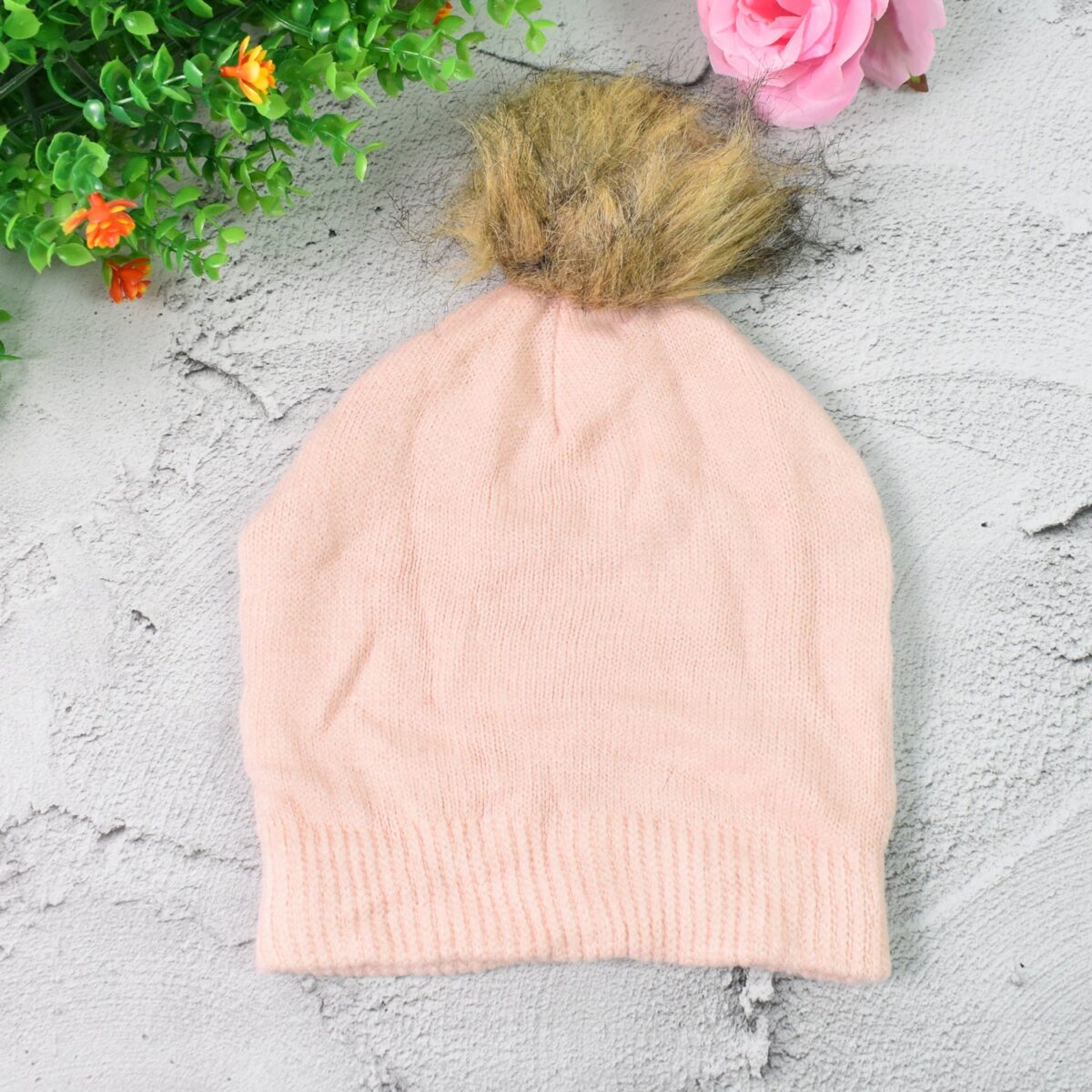 Small Cap for Winter Woolen Knitted Inside Fur Caps (1 Pc / Mix Design & Color) - Image 6