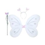 Baby Girl's Fairy Nylon Butterfly Wings Costume Butterfly Fairy Angel Wing| Wand And Hairband Multi- Color For Party (1pc) - Image 3