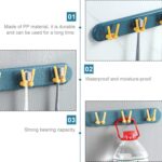 Toothbrush Holder Plastic Bathroom Accessories Organizer Wall Mounted Hanging Mount Shelf & Hooks (1pc) - Image 7