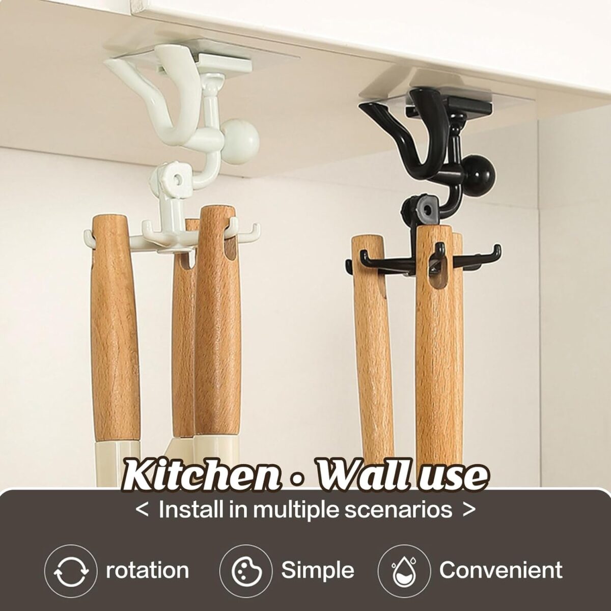 360Ã‚Â° Rotating 6-Claw Hook Ã¢â‚¬â€œ Kitchen & Bathroom Organizer (1 Pc | White) - Image 6
