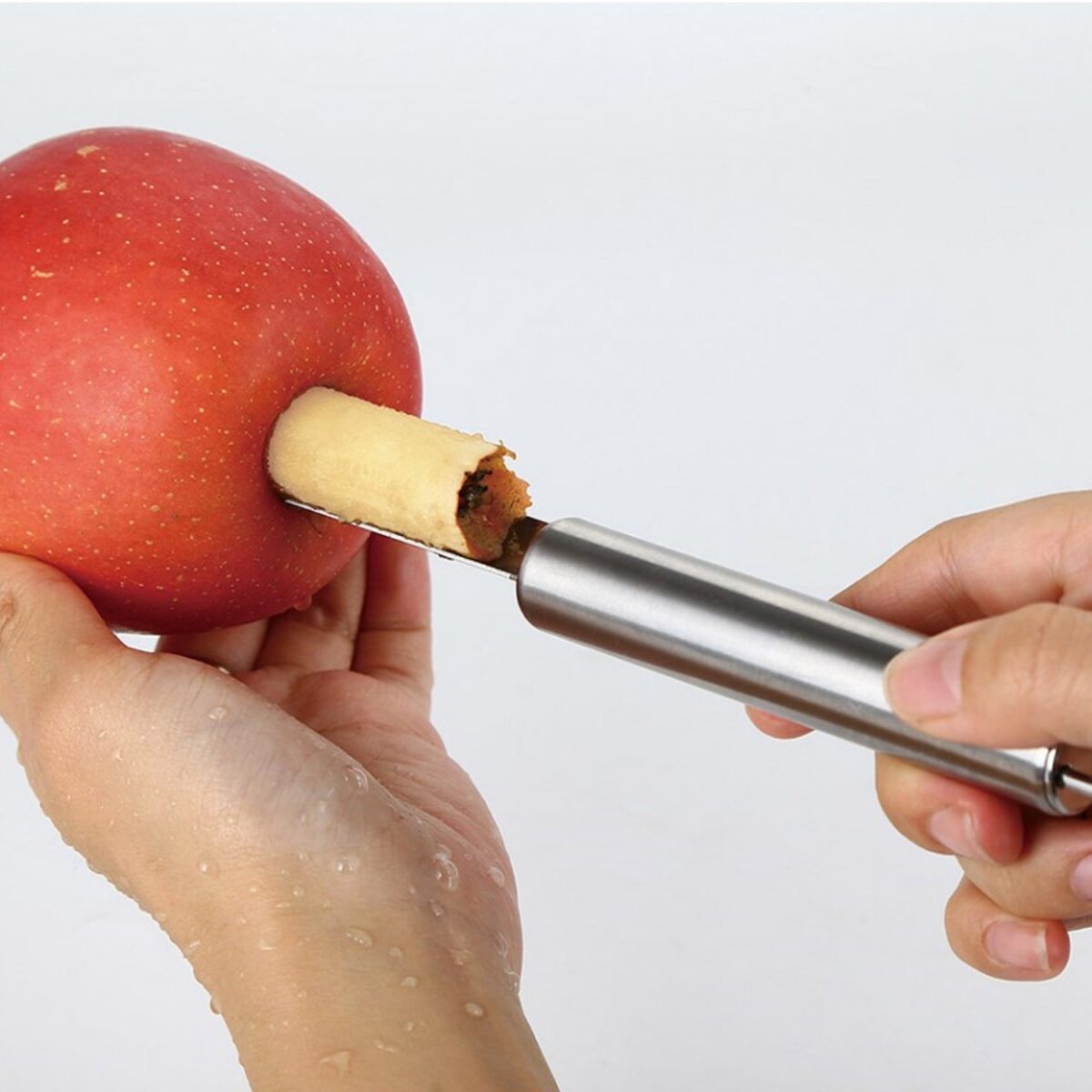 Fruit Core Stainless Steel Set, Core Remover for Apple and Pear, Kitchen Prep Tool Fruit Core Remover Tool with Soft Handle, Apple Corer Stainless Steel, Kitchen Gadget Dishwasher Safe - Image 1