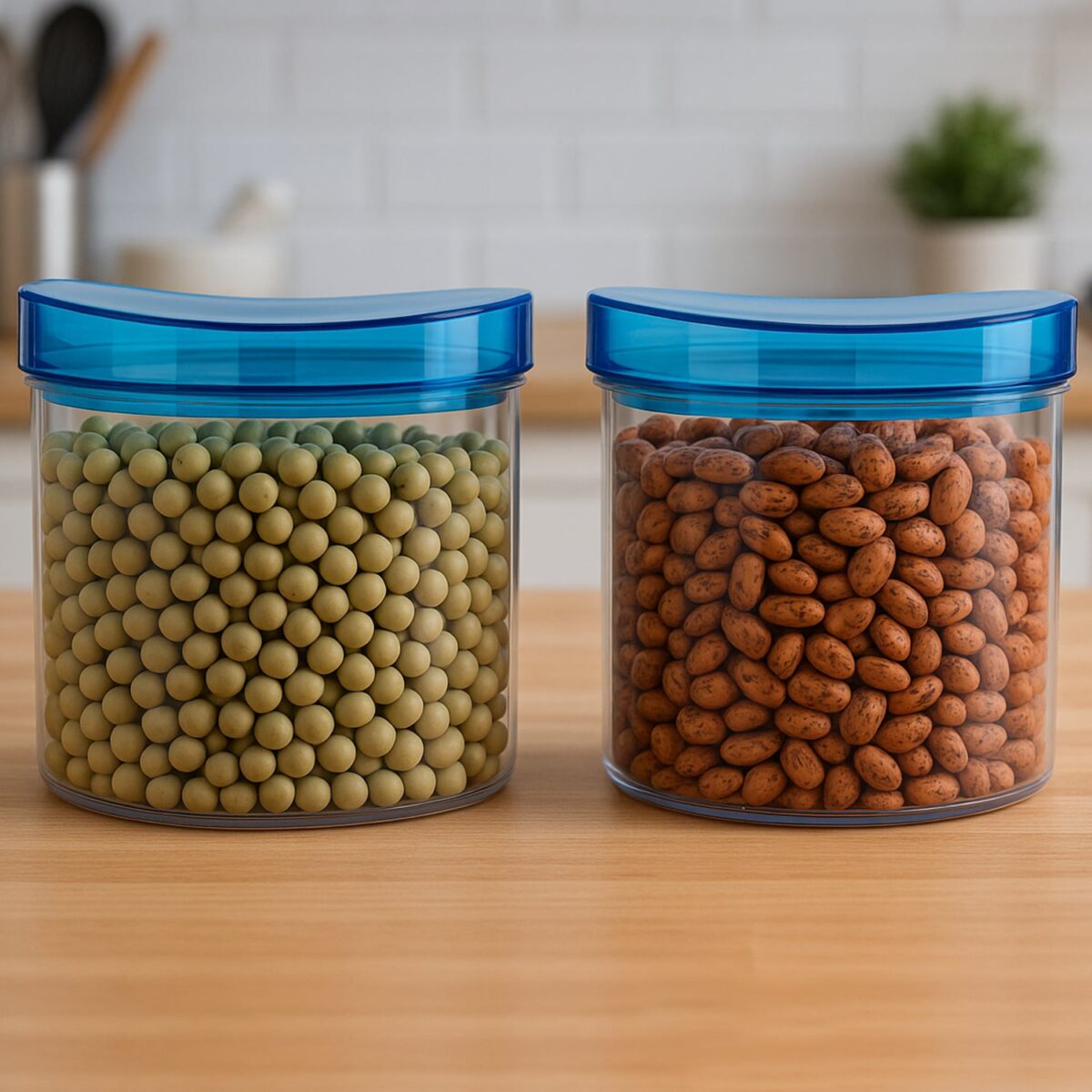 Air Tight & Unbreakable Kitchen Jar Set Food Storage Containers for Dry Fruits, Spices, Snacks, Pulses (2 Pcs Set) - Image 1