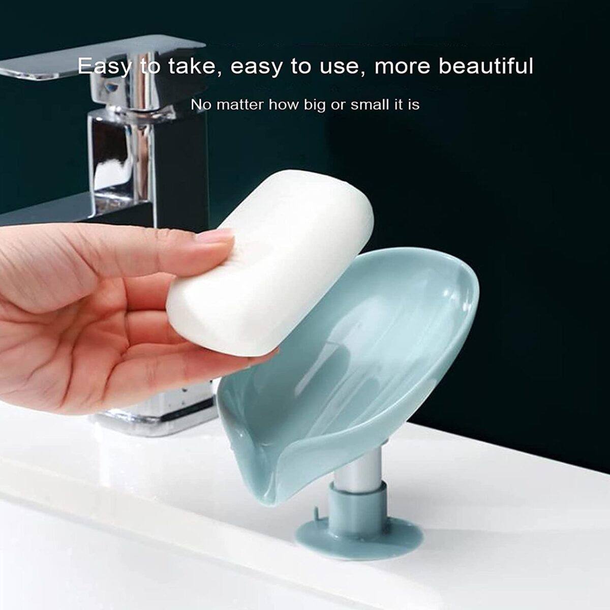 Self Draining Soap Holder for Bathroom Leaf Shape Soap Tray - Image 9