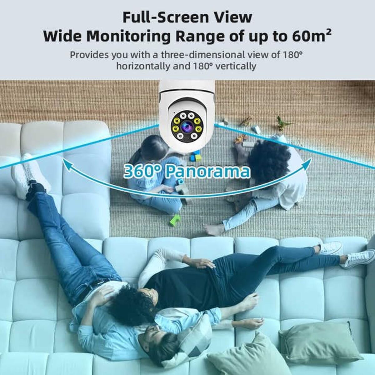 V380 Pro Fisheye 360 Degree Panoramic Wireless WiFi IP CCTV Security Camera (Pack of 1) - Image 7