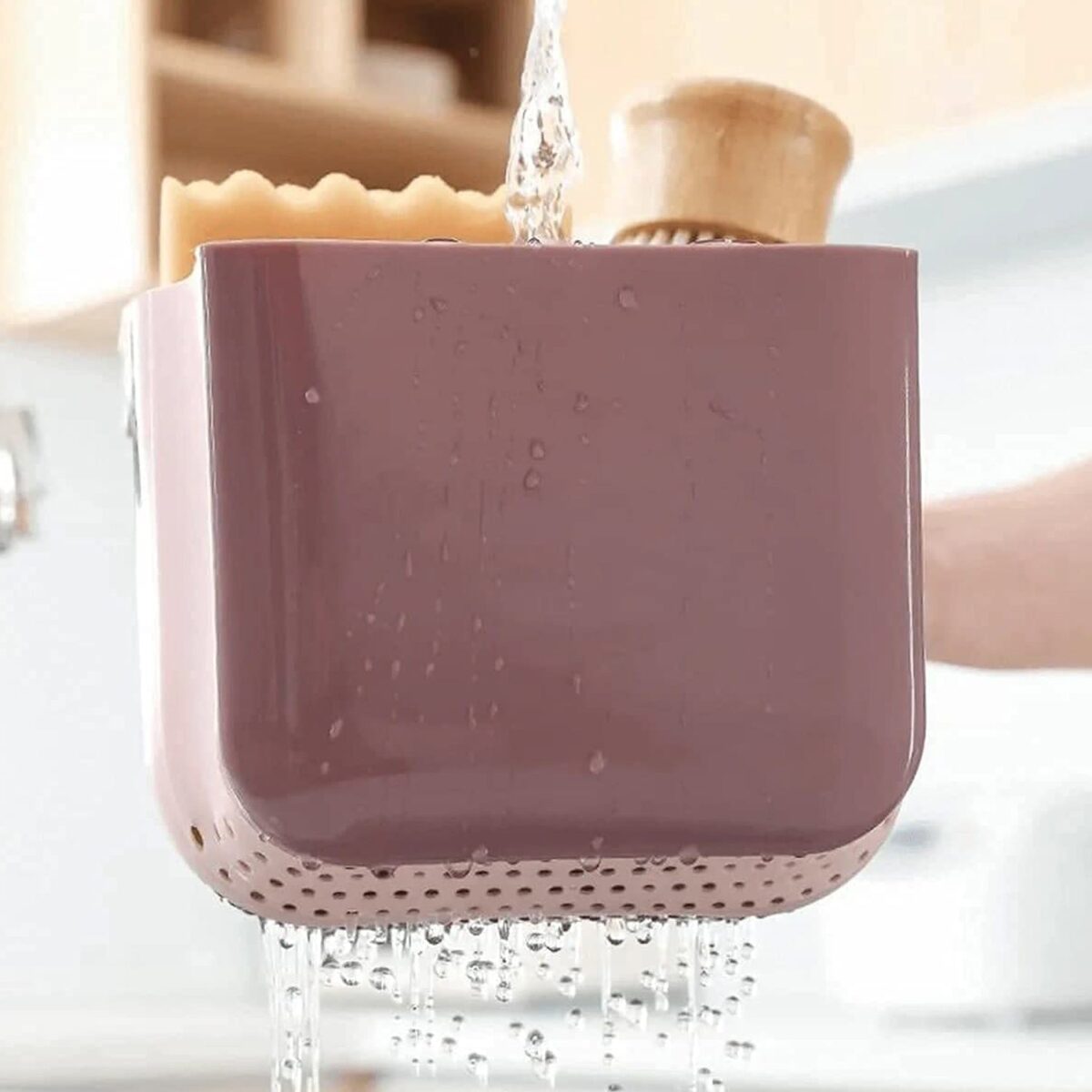 Small Multifunction Sink Drain Basket - Universal & Foldable - Sink Trash Holder Sink Side Storage Drainer Strainer Basket, Foldable Kitchen Sink Drain Strainer for Food,Dish Drainer for Fruits, Vegetables - Image 7