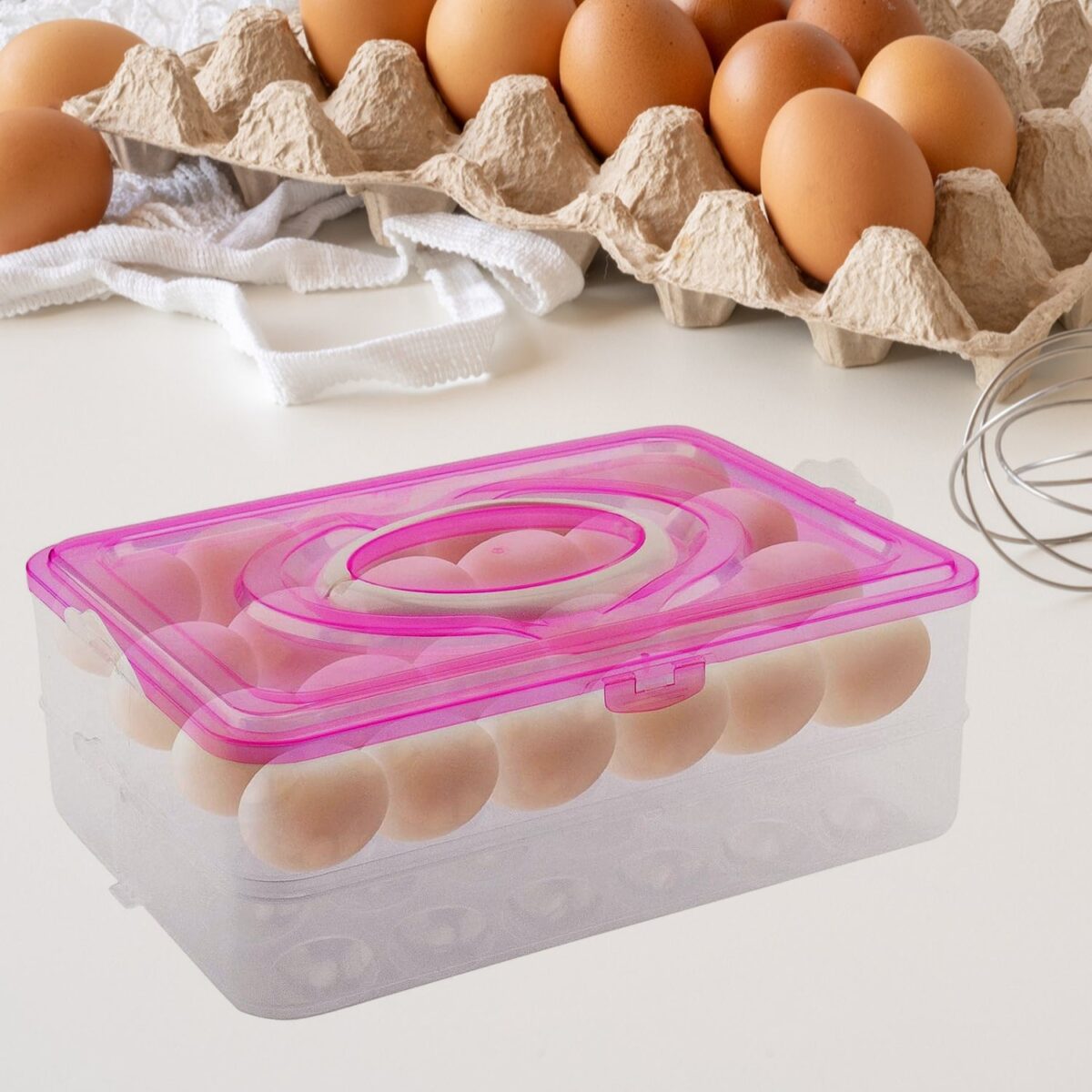 Double Layer 24 Grid Egg Storage Box for Egg Storage Container - Image 8