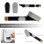 Cleaning Brushes Set, Scrub Brush Bathroom Brush, Long Handle Liquid Dispenser Pot Washing Brush - Image 8