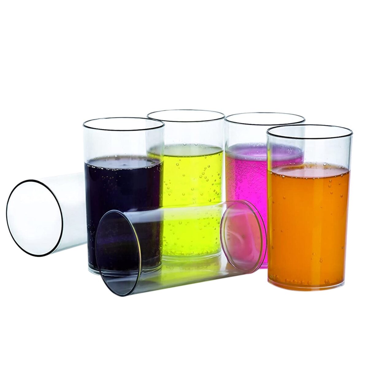 Heavy unbreakable Stylish Plastic Clear look fully Transparent Glasses Set 330ml (6pcs) - Image 1