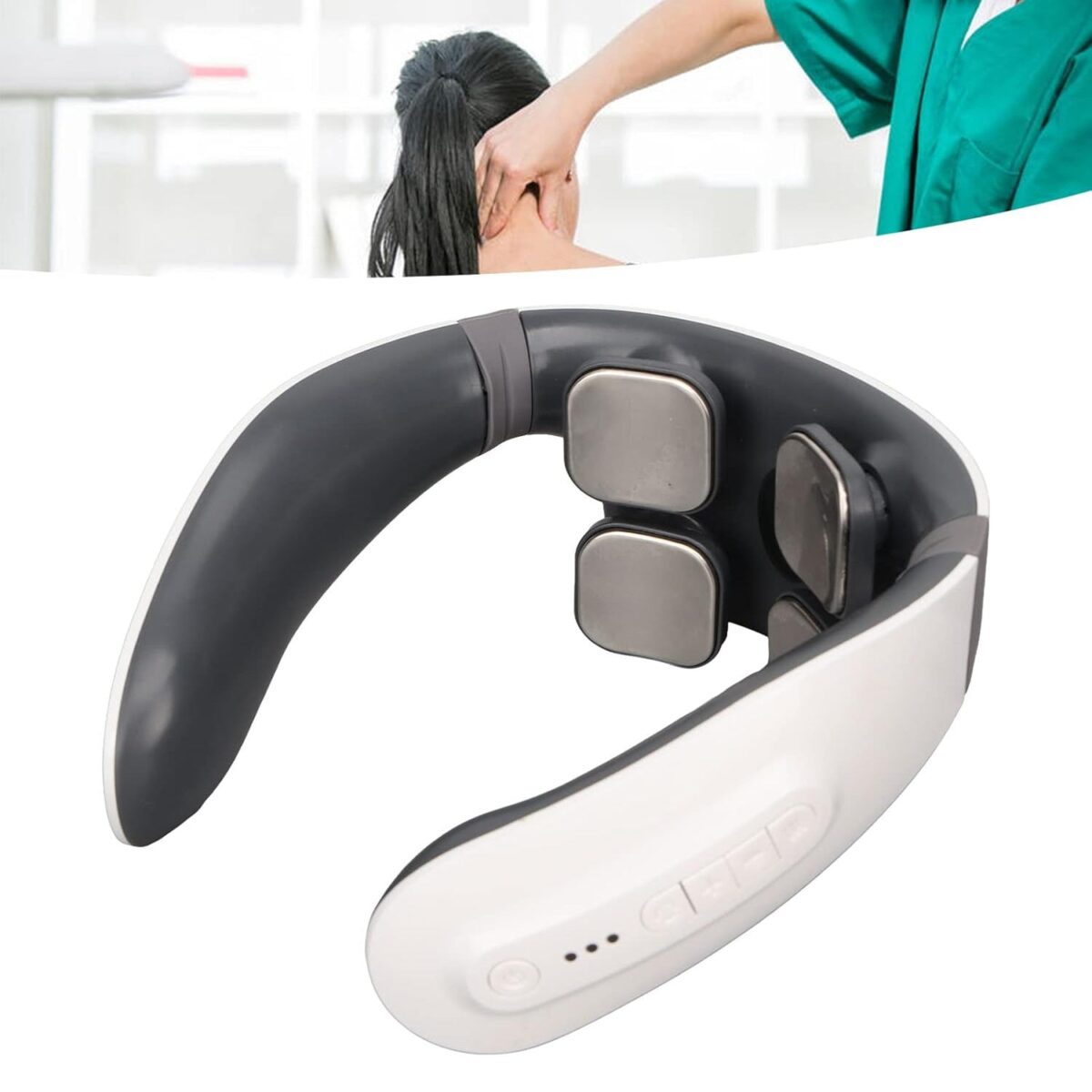 4 Heads Smart Electric Neck and Back Pulse Massager (1 Pc) - Image 7