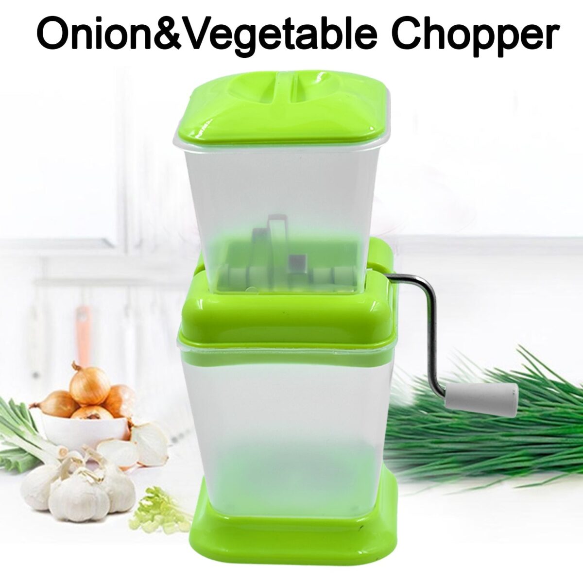 Small Onion Chopper & Vegetable Chopper Quick Cutter with Rotating Blade - Image 6