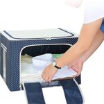 Foldable Steel Frame Clothes Living Storage Organizer Handled Bag - Image 5
