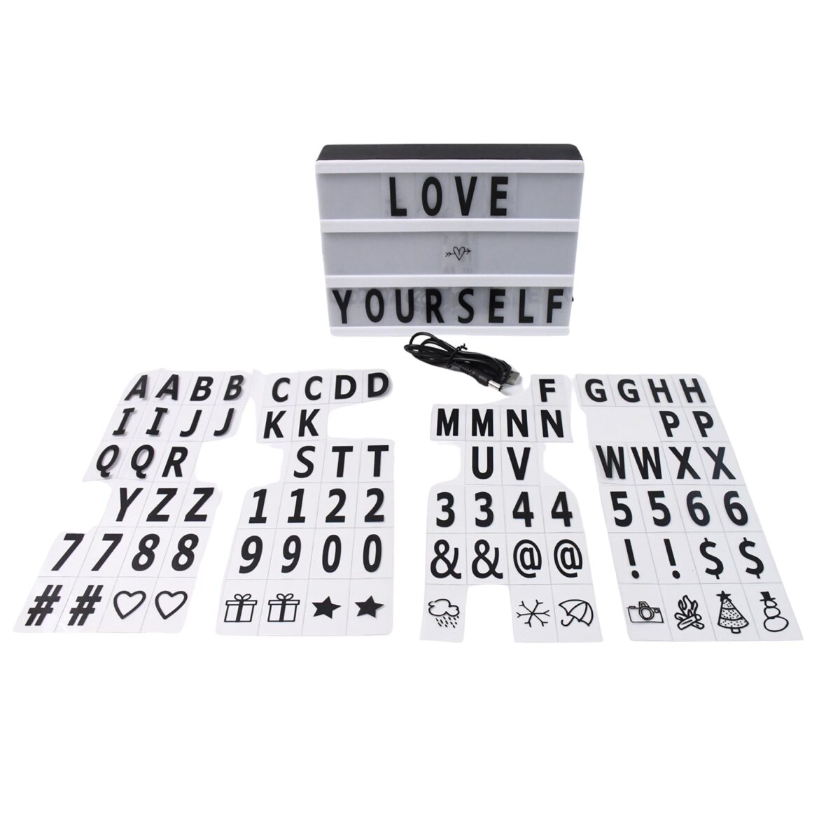 Black Mini A6 Magnetic Cinematic Light Box with 82 Characters and 10 Emojis  (1 Set) - Image 5