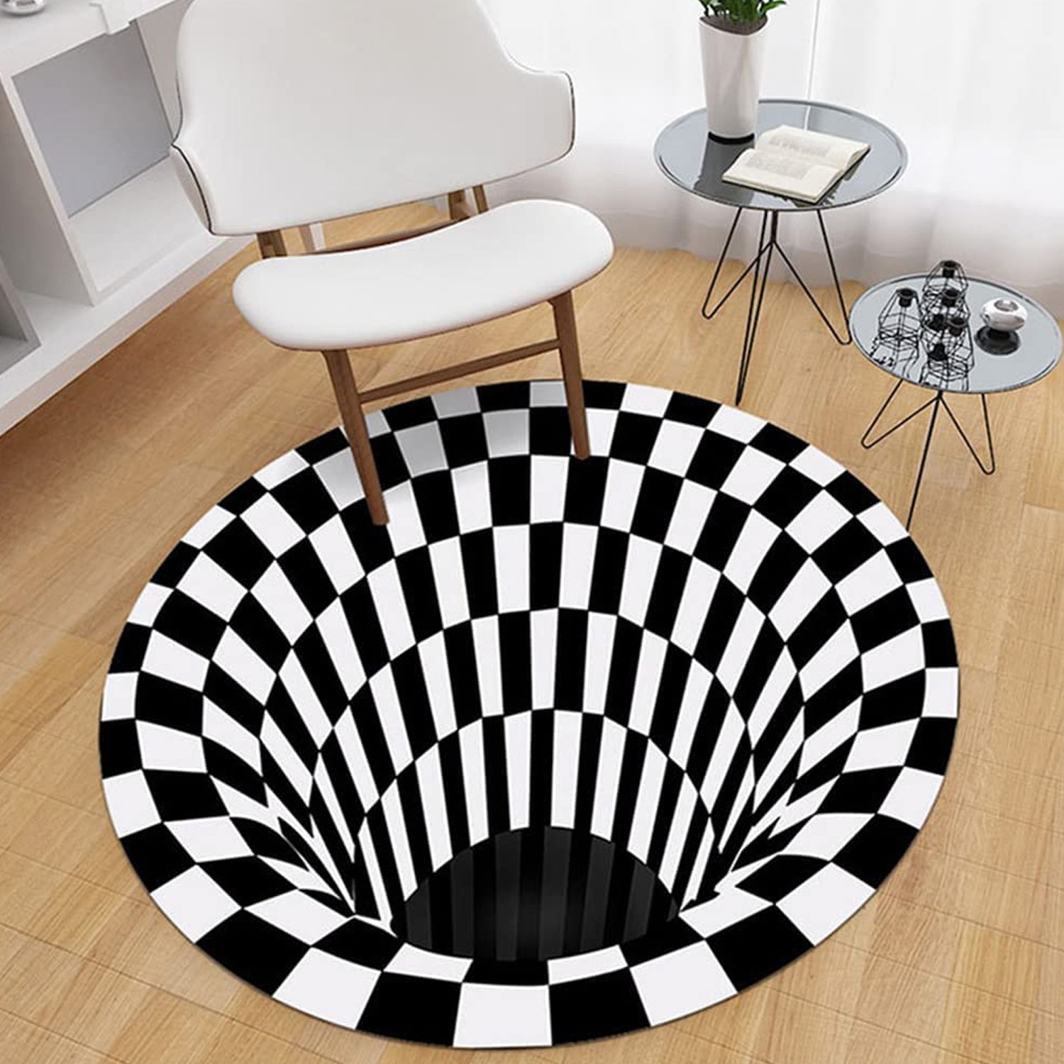 07_0dfe1dcb-5cbc-40ae-a2d8-7e54598ddfa0.jpg 3D Space Round Carpet, Floor Mat Non-Woven Doormat (1 Pc / 78 Cm) - Image 9