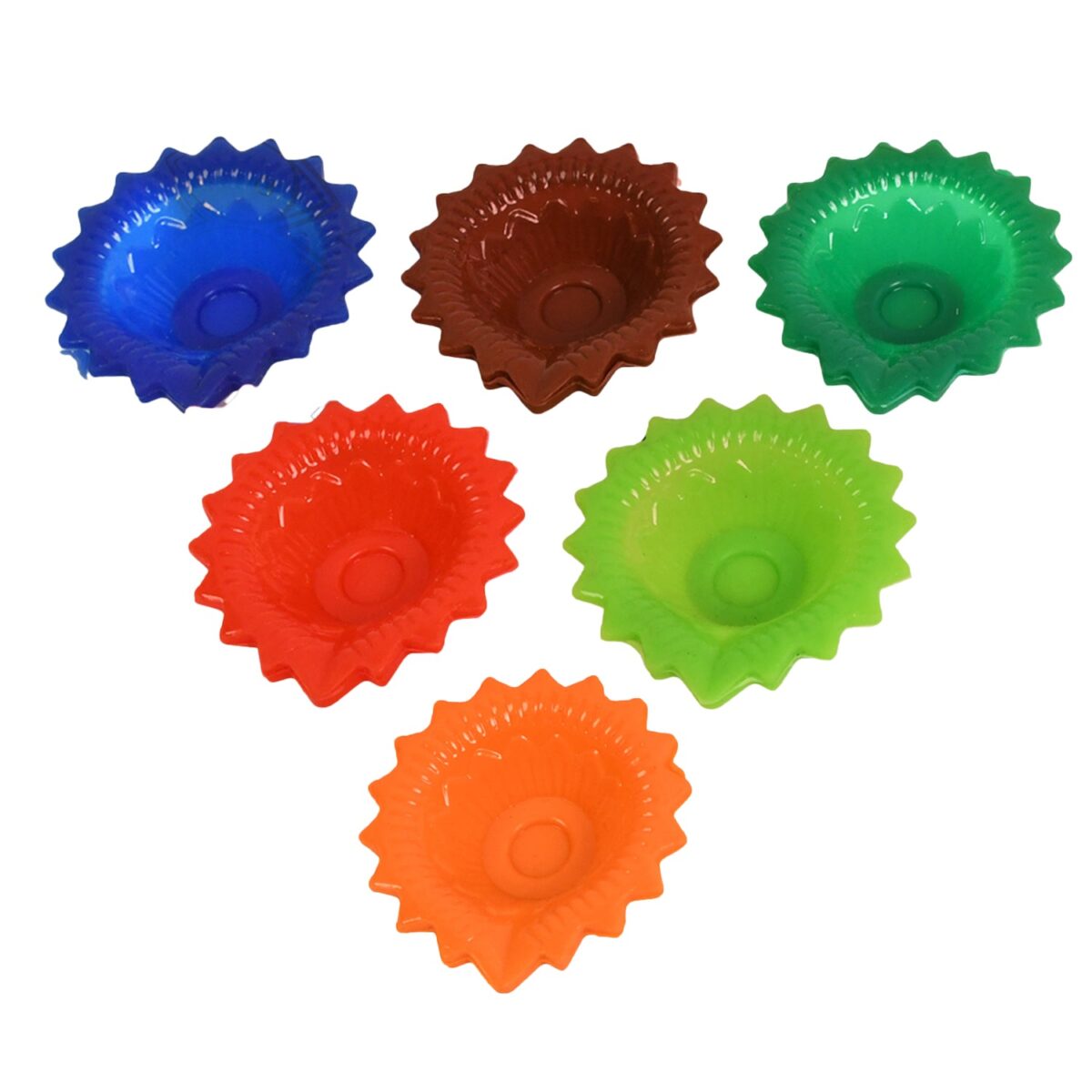 Silicone Diya for Diwali Attractive Design Colourful Diya Combo (6 Pcs Set) - Image 1