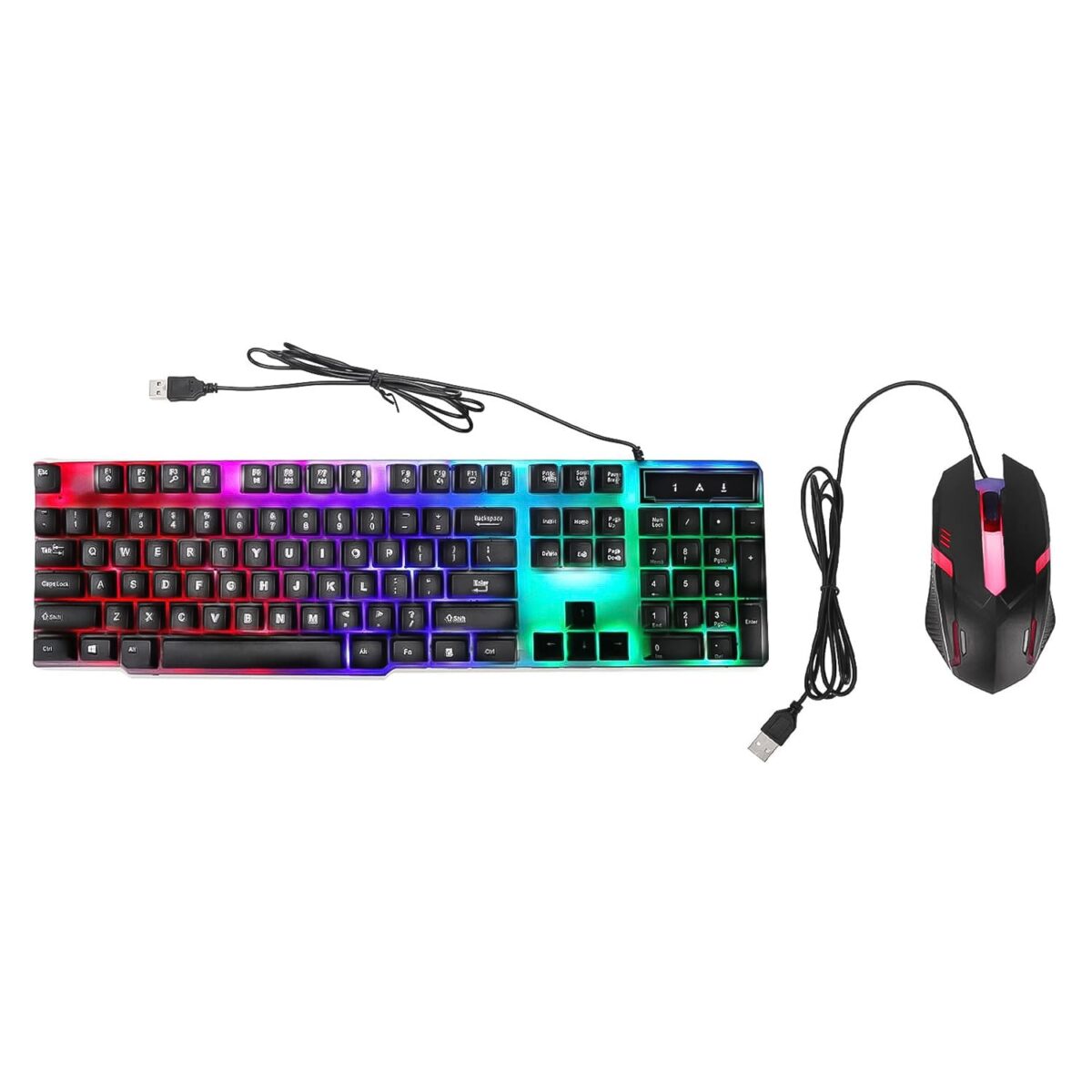 104 Key Colorful Lighting Keyboard Mouse Set (2 Pc Set) - Image 1