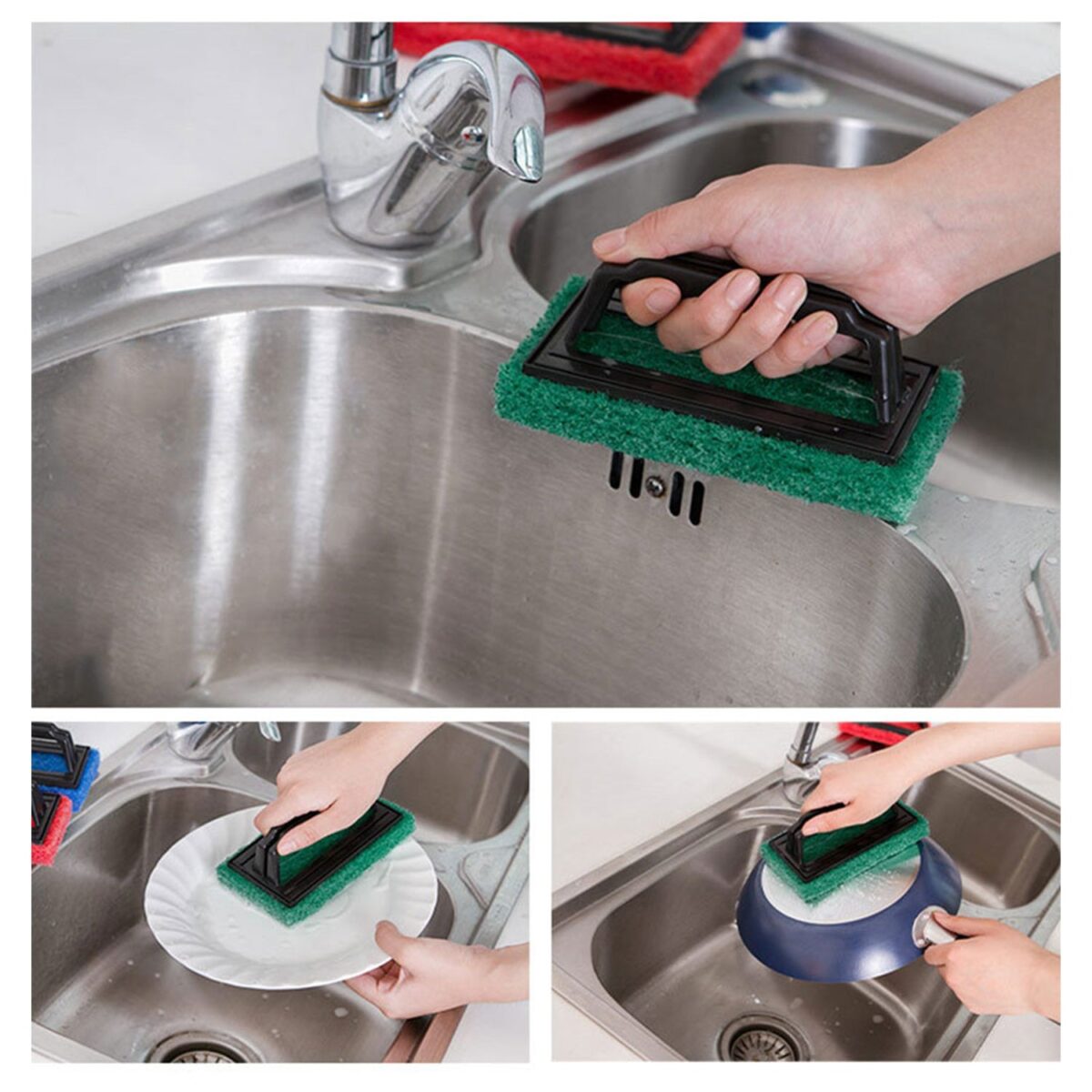 Handle Scrubber Brush widely used by all types of peoples for washing utensils and stuffs in all kinds of bathroom and kitchen places etc. - Image 6