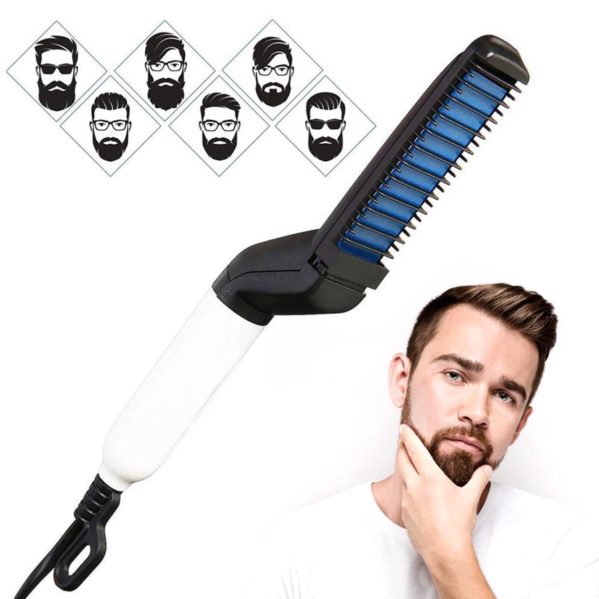 Men's Beard and Hair Curling Straightener (Modelling Comb), Hair accessories - Image 1