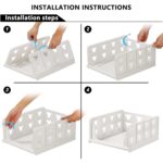 3 Layer Stackable Multifunctional Storage,for Clothes Foldable Drawer Shelf Basket Utility Cart Rack Storage Organizer Cart for Kitchen, Pantry Closet, Bedroom, Bathroom, Laundry(3 Layer 1 Pc) - Image 8