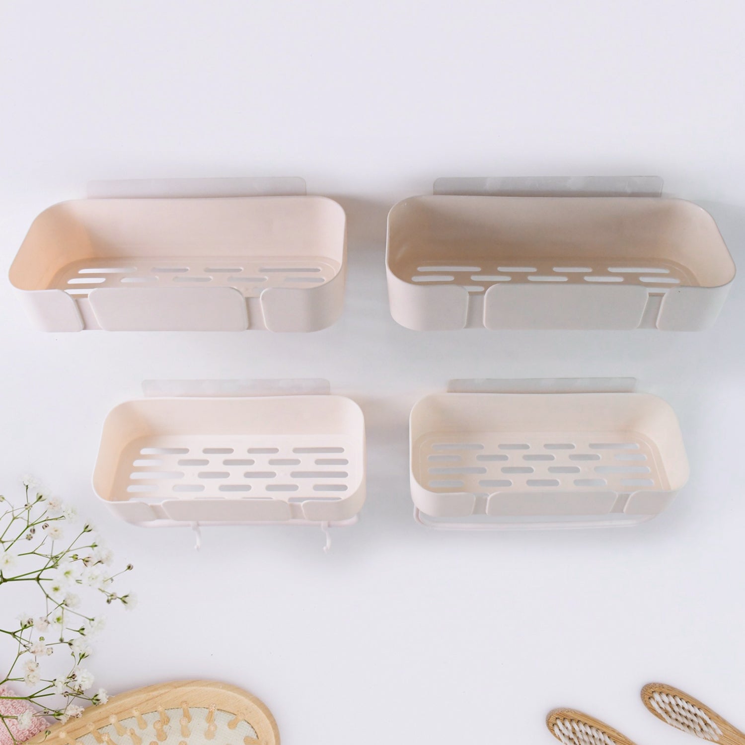 07_291e2796-3cc1-4855-ad0f-01f6ca04ecfa.jpg Multipurpose Kitchen Bathroom Wall Corner Shelf Rack (4 Pcs Set) - Image 4