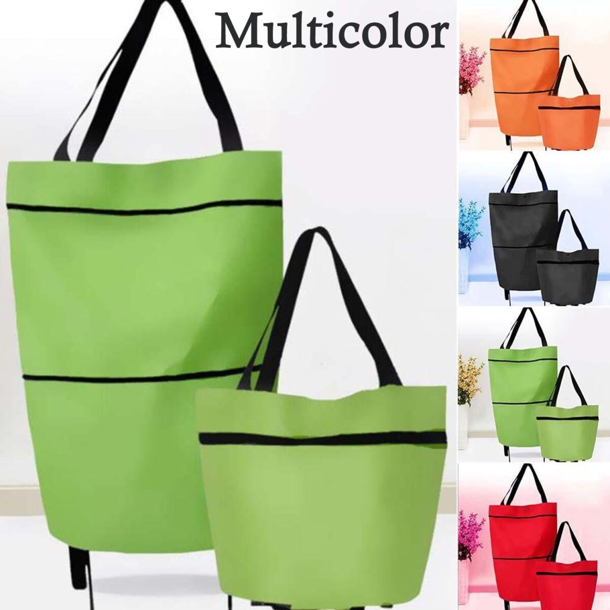 Folding Cart Bags Trolley Shopping Bag For Travel Luggage - Image 8