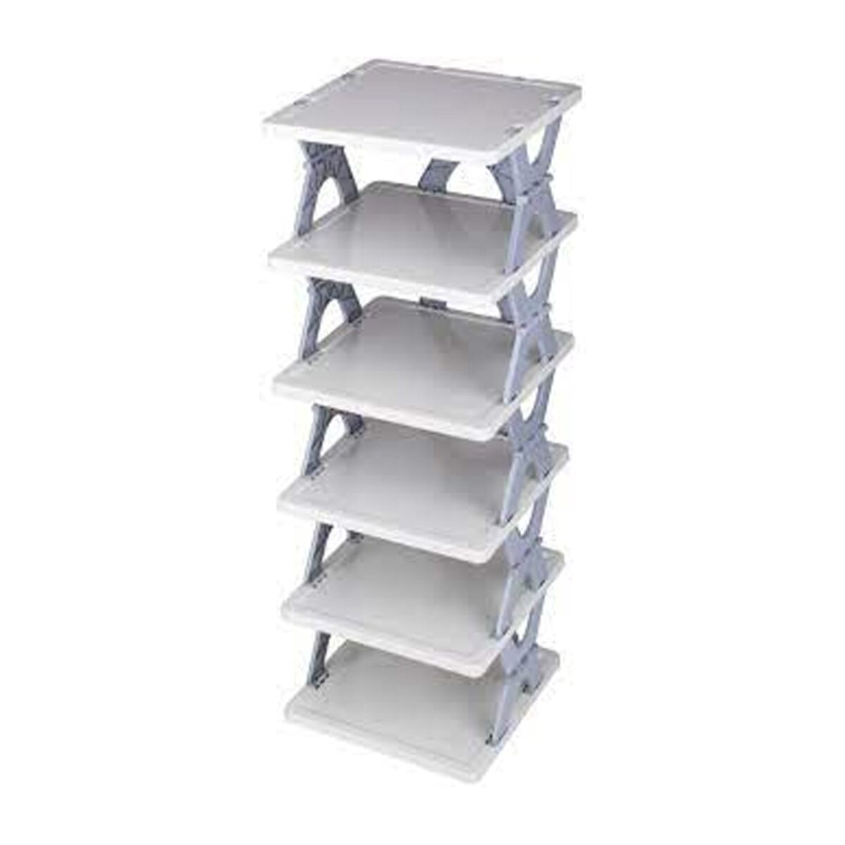 Smart Shoe Rack with 6 Layer Shoes Stand Multifunctional Entryway Foldable & Collapsible Door Shoe Rack Free Standing Heavy Duty Plastic Shoe Shelf Storage Organizer Narrow Footwear Home (Mix Color) - Image 1