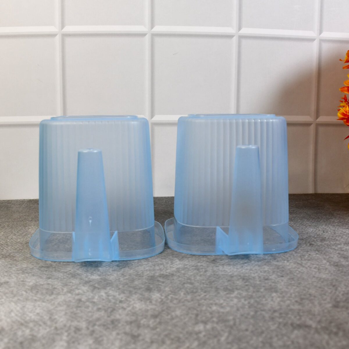 Plastic Transparent Bathroom Water Mug (4 pc / Mix colour / 1000 ML) - Image 3