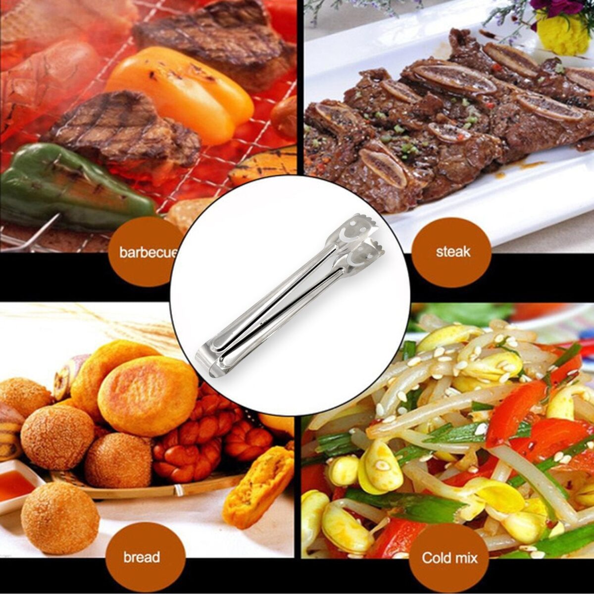 Smiley Stainless Steel Multipurpose Utility Tong (1Pc Only) - Image 3