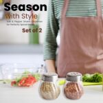 Apex Oregano & Chilli Flakes Dispenser Set â€“ 2 Pcs Plastic Spice Shaker with Stainless Steel Lid - Image 8