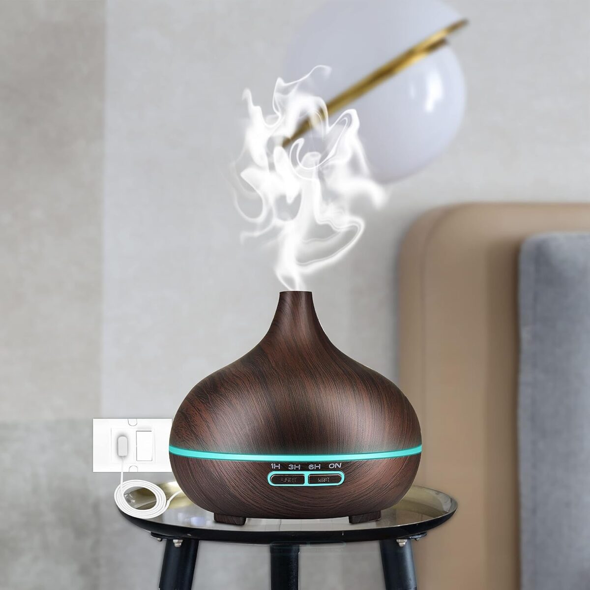 Aromatherapy Humidifier with 7 Colourful LED Light Change (500 ML Capacity / With Remote) - Image 4